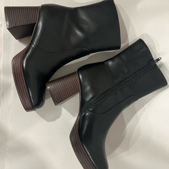 BP Keyla Platform Brown Faux Suede Chunky Bootie - Picture 10 of 13
